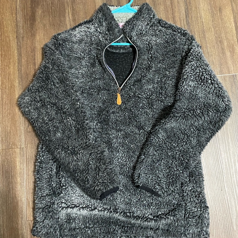 Pink lily Sherpa pull over sweatshirt